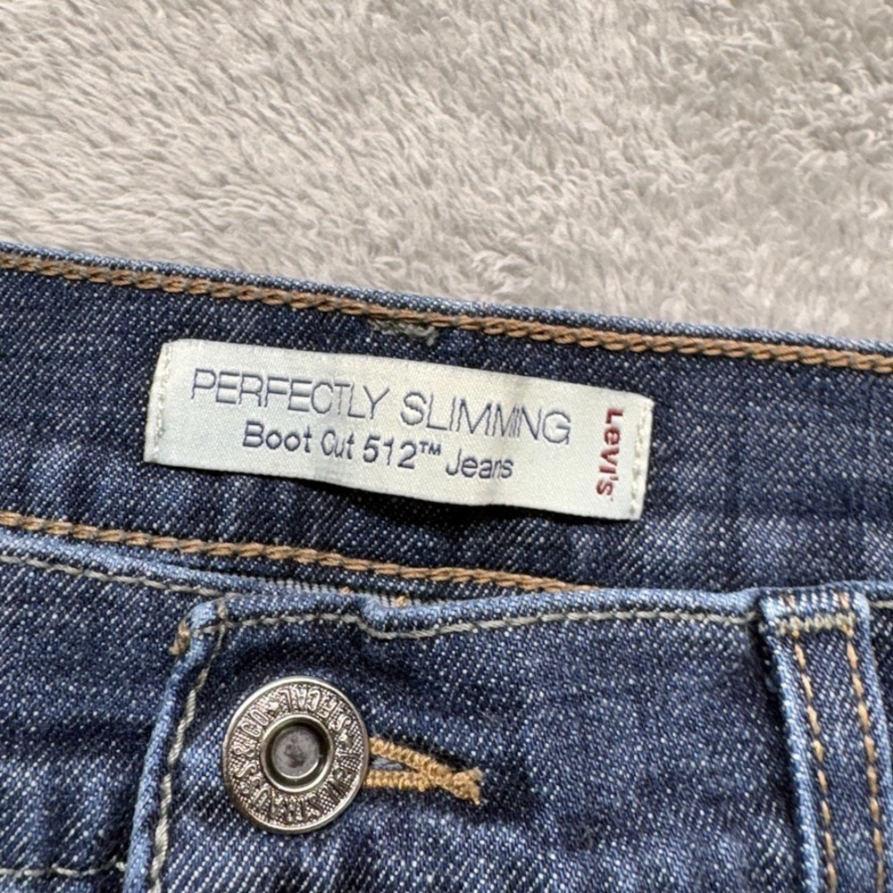 Levis 512 Jeans Womens 10 Short Blue Bootcut Perfectly Slimming Flap Pockets - Picture 3 of 13